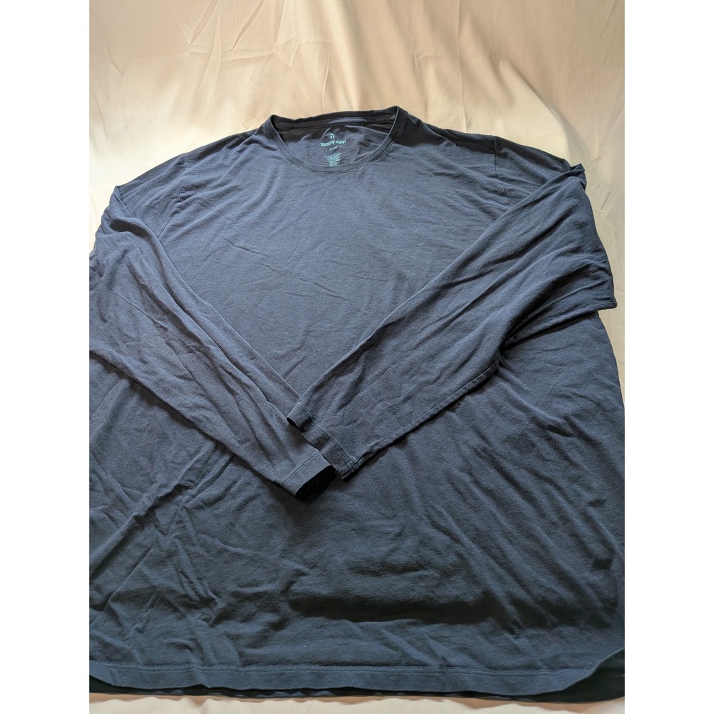 Tommy John Second Skin Long Sleeve Crew Neck Tee Navy Blue Mens 2XL Pima Cotton